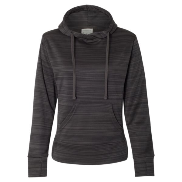 Women's Odyssey Striped Performance Fleece Lapover Hooded Sweatshirt Thumbnail